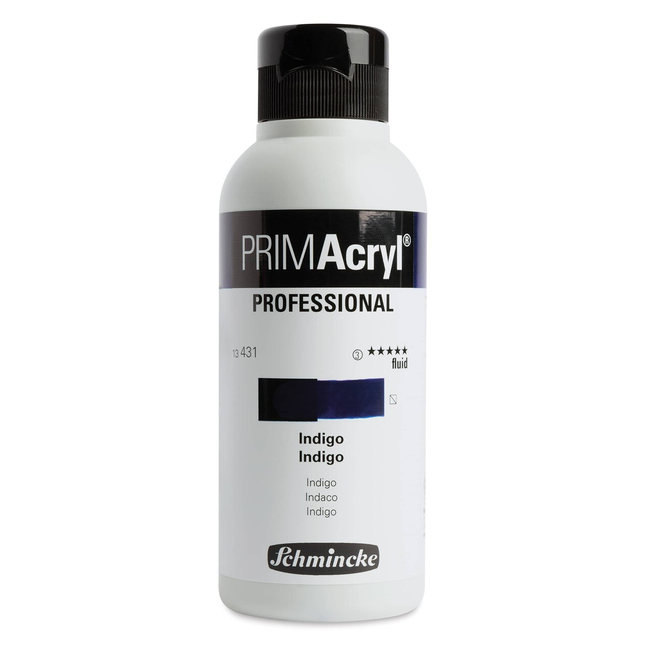 Schmincke Primacryl Professional Fluid Acrylic - Indigo, 250 ml bottle